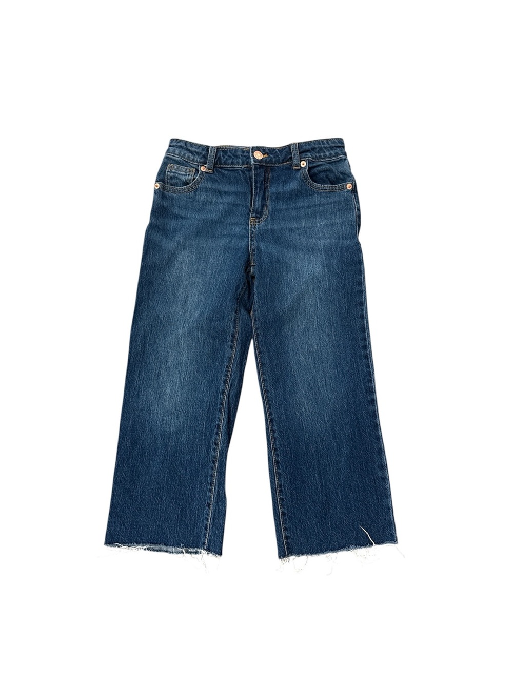 Cat & Jack Girls Wide Leg Jeans Size 8 Fall Winter Dark Wash Adjustable